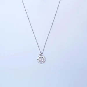Classic Silver Pendant Necklace with Crystal Cluster
