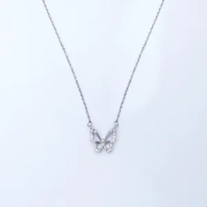 butterfly crystal pendant necklace pakistan silver adjustable necklace zevel