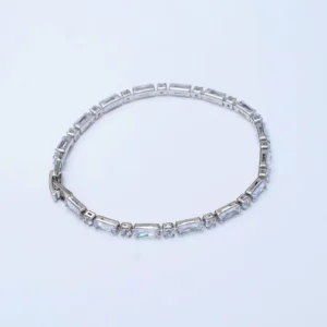 Luxury Crystal Tennis Bracelet for Women – Silver Baguette Bracelet | Zevel