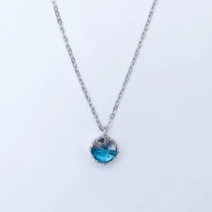 Ocean Blue Crystal Pendant Necklace for Women – Elegant Jewelry | Zevel